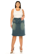 Lenora Rhinestones & Embroidery Jean Skirt