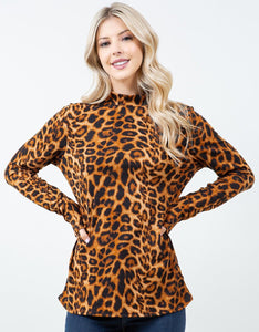 Leopard Mock Neck Top