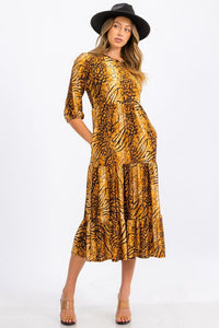 Animal Print Blossoms Dress