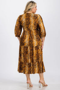 Animal Print Blossoms Dress