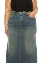 Mandy Fringe Long Jean Skirt