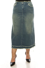 Mandy Fringe Long Jean Skirt