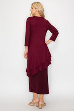 Burgundy & Bow Ruffle Tunic