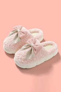 Fuzzy Bow Slippers