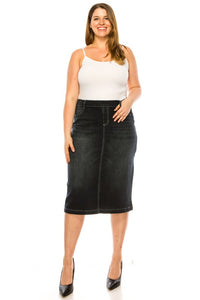 Camila Black Wash Jean Skirt