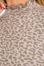 Light Animal Print Mock Neck Top