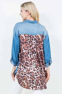 Jean & Leopard Top- Brown Mix (PLUS)