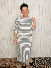 Marissa Ribbed Top- Gray Stripe