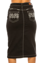 Jordan Black & Embroidery Jean Skirt