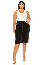 Jordan Black & Embroidery Jean Skirt