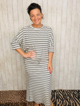 Marissa Ribbed Top- Gray Stripe