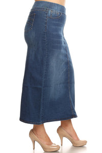 Debbie Long Jean Skirt- Medium Wash