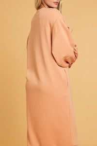 Peachy Bow Ruffle Sweatshirt Dress