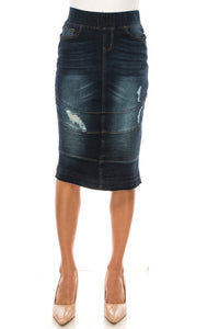 Debbie Dark Indigo Wash & Ribbed Style