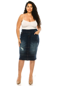 Debbie Dark Indigo Wash & Ribbed Style