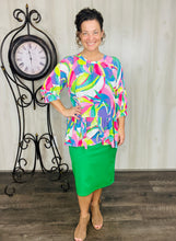 Miss Amy Thicker Fabric Pencil Skirt- (Regular & Plus) Kelly Green (27"-29" Length)