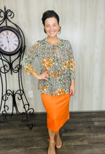 Lillian Bow Front Tunic Top- Floral & Geometric