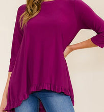 Samantha Ruffle High-Low Tunic-Magenta