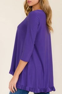 Samantha Ruffle High-Low Tunic-Purple