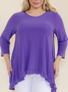 Samantha Ruffle High-Low Tunic-Purple