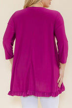 Samantha Ruffle High-Low Tunic-Magenta