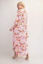 Sicily Spring Style Dress- Peach Floral