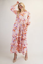 Sicily Spring Style Dress- Peach Floral