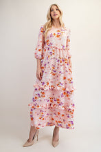 Sicily Spring Style Dress- Peach Floral