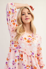 Sicily Spring Style Dress- Peach Floral