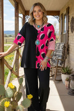 Pink & Leopard Half Sleeve Top