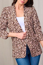 Brown Floral Blazer- Regular & Plus
