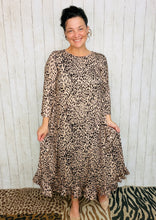 Handkerchief & Leopard Print Taupe Dress
