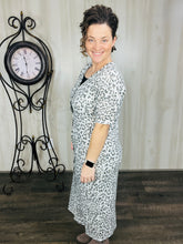 Leopard & Buttons Midi Dress