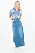 Marci Fringe Long Jean Skirt
