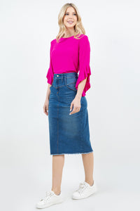 Connie High Waist Jean Skirt