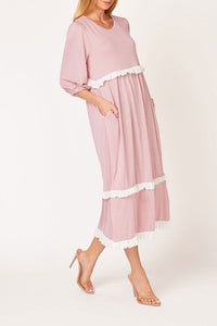 Amanda Mauve Ruffle Dress
