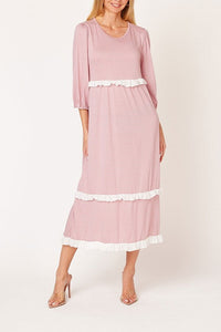 Amanda Mauve Ruffle Dress
