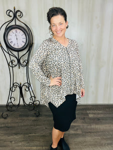 Krista Animal Print Sharkbite Top