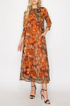 Orange & Floral Sequin Overlay Dress