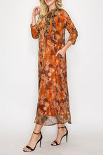 Orange & Floral Sequin Overlay Dress