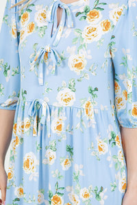 Kimmy Tiers & Bows Dress- Blue Sky