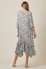 Michella High Low Dress-Black & White Paisley
