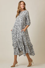 Michella High Low Dress-Black & White Paisley