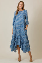 Michella High Low Dress-Denim Paisley