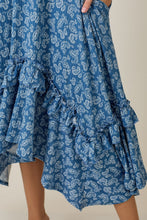 Michella High Low Dress-Denim Paisley