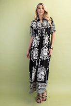 Melanie Boho Smocked Front Dress-Black