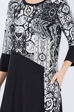 Raquel Black & Paisley Print Dress