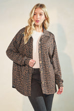 Emily Leopard Print Ribbed Shacket