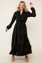 Nicole Smocked Waist Dress- Black
