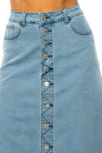 Cassandra Long Button Front Jean Skirt